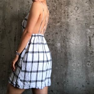 Strappy/open back picnic mini summer dress